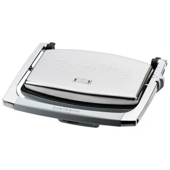 Sandwich-maker Breville Panini VST071X-01, 1000 W, DuraCeramic, 2-3 sandwich-uri, Argintiu