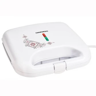 Sandwich maker Daewoo DSM25TR, 800 W, design traditional, placi neaderente, termostat, CoolTouch, Alb