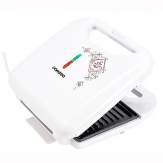 Sandwich maker Daewoo DSM25TR, 800 W, design traditional, placi neaderente, termostat, CoolTouch, Alb