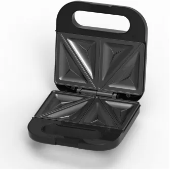 Sandwich maker HEINNER ELITESNACK SM-K750FSBK, 750w, capacitate: 2 sandwich-uri, placi antiadezive fixe tip sandwich, negru