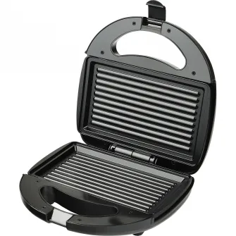 Sandwich maker Heinner Garnet 750 SM-K750BKRX, 750W, plite fixe, invelis antiaderent, capacitate: 2 sandwich-uri, Negru/Rosu