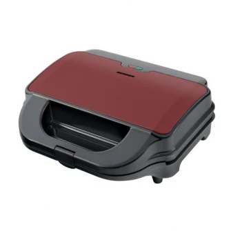 Сэндвичница Heinner SM-2H900BKS, 900 Вт, пластины XL, 2 съемные пластины с антипригарным покрытием: вафельница, гриль, черный/красный