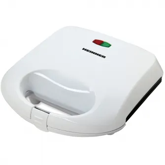 Sandwich maker Heinner SM-K750W, 750 W, placi antiadezive fixe tip grill, Alb