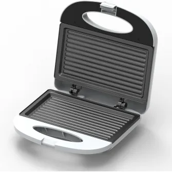 Sandwich maker HEINNER SWAN SM-K750FGWH, 750w, capacitate: 2 sandwich-uri, placi antiadezive fixe tip grill, alb