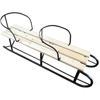 Sanie metal cu spatar dubla OEM, sezut din lemn, 100X25X25cm