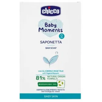 Sapun solid Chicco Baby Moments, 100 g, 0 luni+