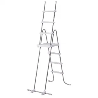 Scara Intex 28076, cu trepte retractabile, pentru utilizare la piscine supraterane cu inaltime de 107-122 cm