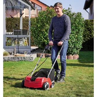 Scarificator / aerator electric Einhell GC-SA 1231/1, 1200 W, 31 cm latime lucru, 8 cutite, 45 lame, sac 28 L