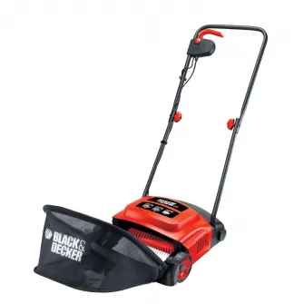 Scarificator electric pentru gazon Black & Decker GD300, putere 600 W, latime lucru 30 cm, 3 trepte de scarificare, cos colector 30 l