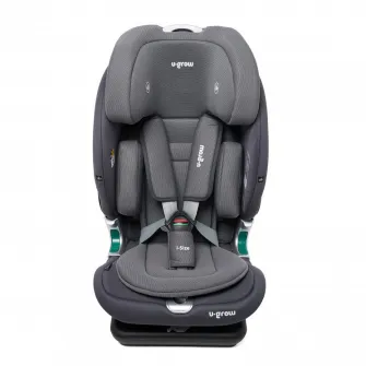 Scaun auto I-size U-Grow Goldfix Pro, isofix, 76-150 cm (9-36 kg), boxa bluetooth, gri
