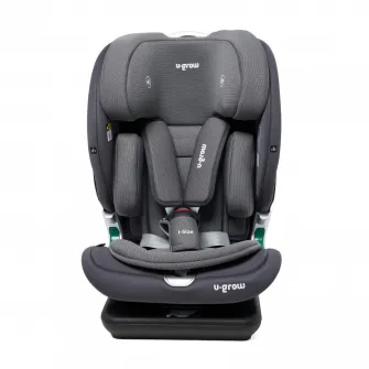 Scaun auto I-size U-Grow Goldfix Pro, isofix, 76-150 cm (9-36 kg), boxa bluetooth, gri
