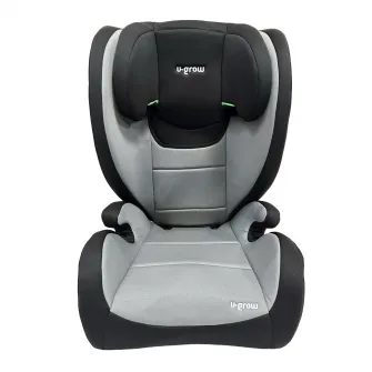 Scaun auto pentru copii U-Grow, 100-150 cm, certificat R129, cu isofix, 4-12 ani, gri/negru
