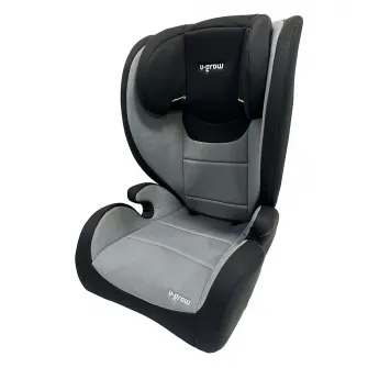Scaun auto pentru copii U-Grow, 100-150 cm, certificat R129, cu isofix, 4-12 ani, gri/negru
