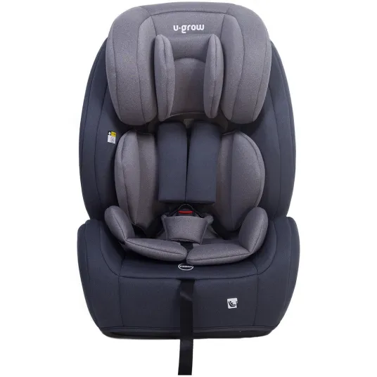 Scaun auto tip inaltator cu isofix si top tether pentru copii U-Grow, 76-150CM, R129, gri