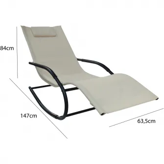 Scaun balansoar gradina Kring Palmyra, 63.5x147x84cm, Bej