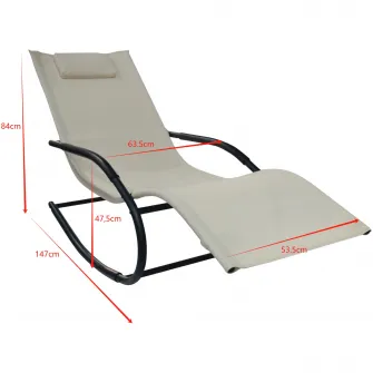 Scaun balansoar gradina Kring Palmyra, 63.5x147x84cm, Bej