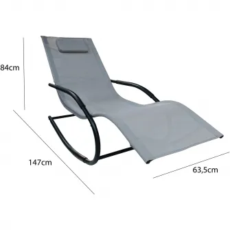 Scaun balansoar gradina Kring Palmyra, 63.5x147x84cm, Gri