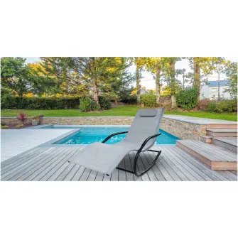 Scaun balansoar gradina Kring Palmyra, 63.5x147x84cm, Gri