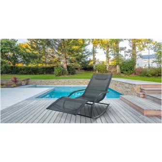 Scaun balansoar gradina Kring Palmyra, 63.5x147x84cm, Negru