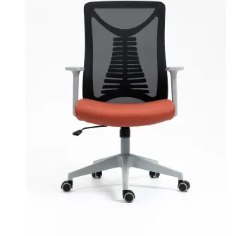 Scaun birou Kring Athos, mesh/PU, brate 4D, inaltime reglabila, Tilt, Negru/Portocaliu