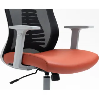 Scaun birou Kring Athos, mesh/PU, brate 4D, inaltime reglabila, Tilt, Negru/Portocaliu