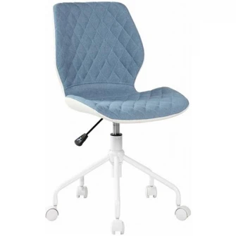 Scaun birou Kring Kulma, PU/material textil, Alb/Bleu
