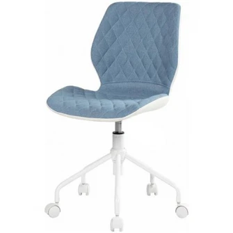 Scaun birou Kring Kulma, PU/material textil, Alb/Bleu