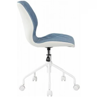 Scaun birou Kring Kulma, PU/material textil, Alb/Bleu