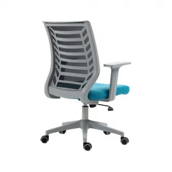 Scaun birou Kring Seth, mesh, inaltime reglabila, Negru/Albastru