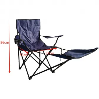 Scaun camping cu suport picioare pliabil Kring, 53x53x86 cm, antracit