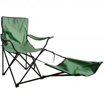 Scaun camping cu suport picioare pliabil Kring, 53x53x86 cm, forest green