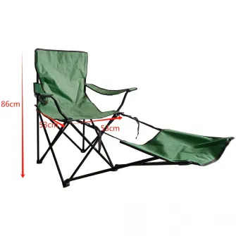 Scaun camping cu suport picioare pliabil Kring, 53x53x86 cm, forest green