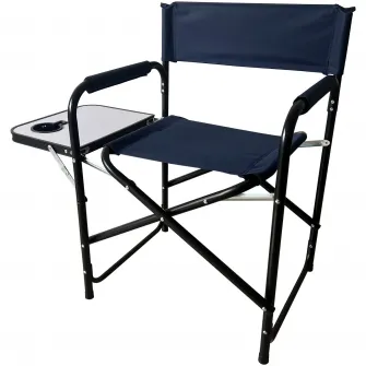 Scaun camping pliabil tip director cu masuta laterala Kring, otel, 46x83x79 cm, antracit