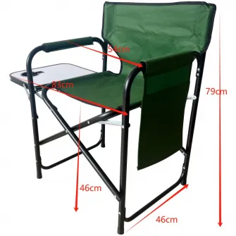 Scaun camping pliabil tip director Kring, aluminiu, 54x46x79 cm, forest green