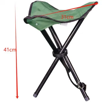 Scaun cu 3 picioare pliant Kring, 31x31x41 cm, forest green