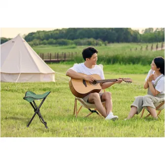 Scaun cu 3 picioare pliant Kring, 31x31x41 cm, forest green