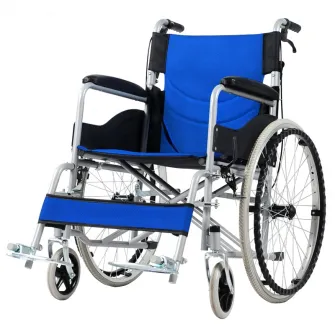 Scaun cu rotile din otel, sezut 46 cm, Albastru, CML-202AJ-46A