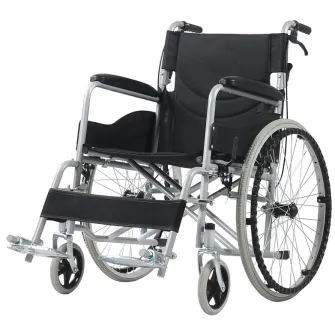 Scaun cu rotile din otel, sezut 46 cm, Negru, CML-202AJ-46N