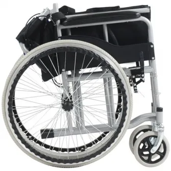 Scaun cu rotile din otel, sezut 46 cm, Negru, CML-202AJ-46N
