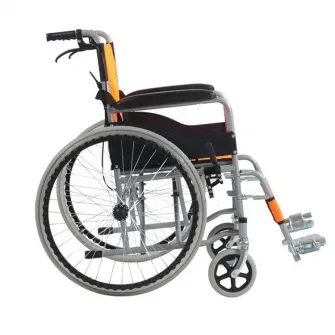 Scaun cu rotile din otel, sezut 46 cm, portocaliu, CML-202AJ-46P