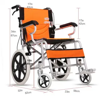 Scaun cu rotile ultrausor, pliabil, sezut 45 cm, CML-203ABJ-16