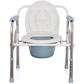 Scaun cu WC de camera, pliabil, inaltime reglabila, din otel si inox, CMB-811