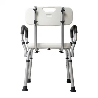 Scaun de baie/dus din aluminiu, reglabil pe inaltime, cu spatar, manere detasabile, CMX-7208L