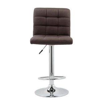 Scaun de bar cromat Kring 21, textil, Maro