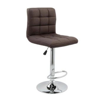 Scaun de bar cromat Kring 21, textil, Maro