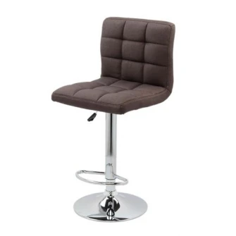 Scaun de bar cromat Kring 21, textil, Maro