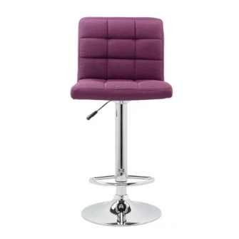Scaun de bar cromat Kring 21, textil, Mov