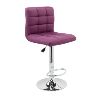 Scaun de bar cromat Kring 21, textil, Mov
