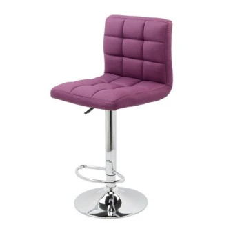 Scaun de bar cromat Kring 21, textil, Mov
