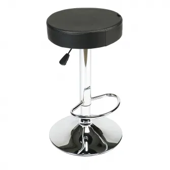 Scaun de bar cromat Kring Swan, Negru